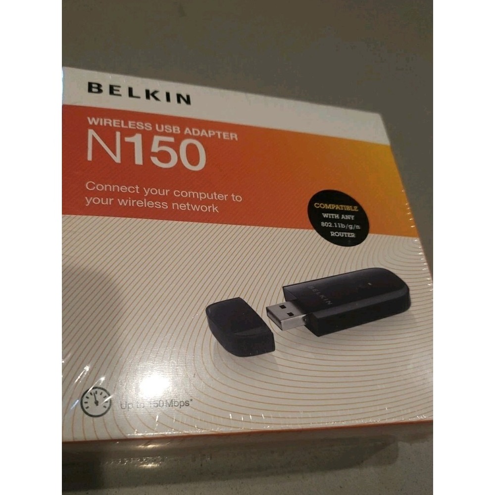 Belkin N150 Wireless Wi-Fi USB Adapter 150 Mbps Link Rate For Desktop or Laptop